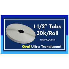 1-1/2" Ultra Translucent Oval Tabs - 30K/Roll