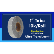 1" Ultra Translucent BB Tabs - 10K/Roll