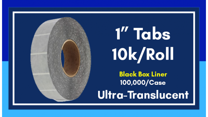 1" Ultra Translucent BB Tabs - 10K/Roll