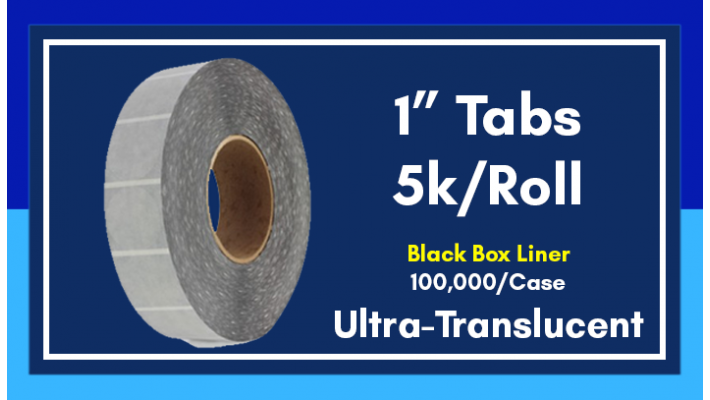 1" Ultra Translucent BB Tabs - 5K/Roll